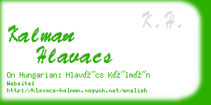 kalman hlavacs business card